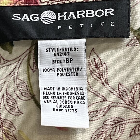 Vintage Sag Harbor Dress‎ Women 6P Floral Red Maxi Tie Back Cottagecore Grunge - Picture 4 of 8